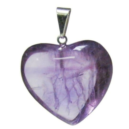 Amethyst Heart Pendant 3/4&quot;