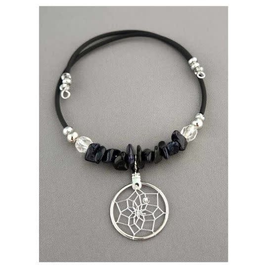 Blue Goldstone Dream Catcher Wrap Bracelet