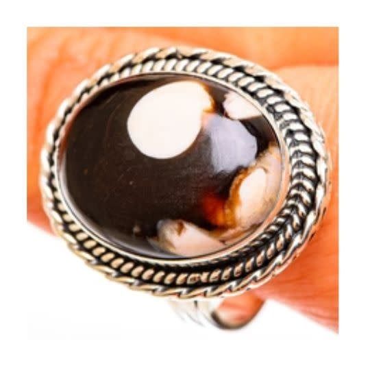 Peanut Wood Jasper Sterling Silver Ring 12