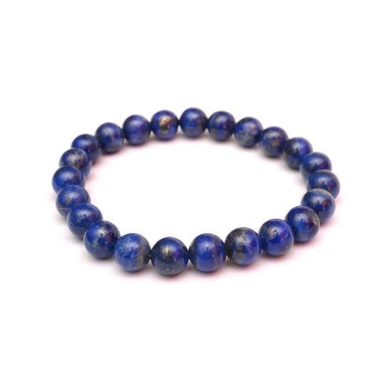 Large Lapis Lazuli Bracelet 8MM - 8-8.5&quot;