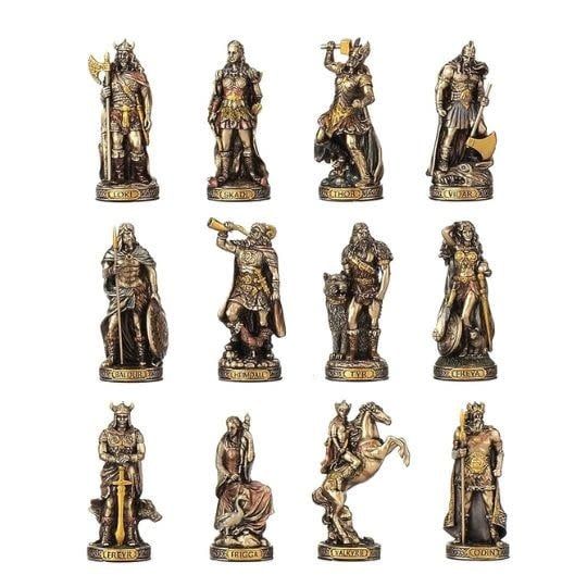 Norse Gods &amp; Goddesses Set of 12  Mini Statues 3.25&quot;