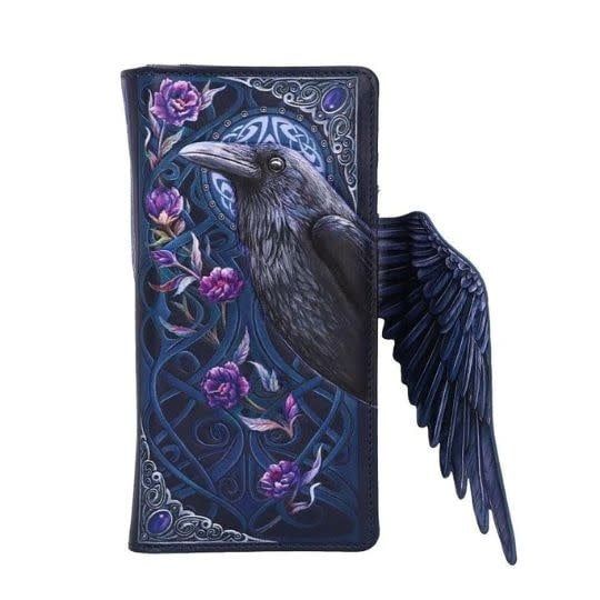 Embossed Vegan Wallet: Ravens Flight