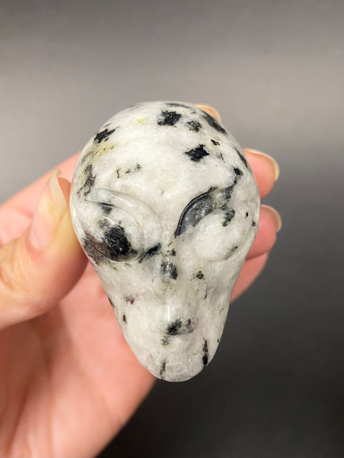 Rainbow Moonstone Alien Skull