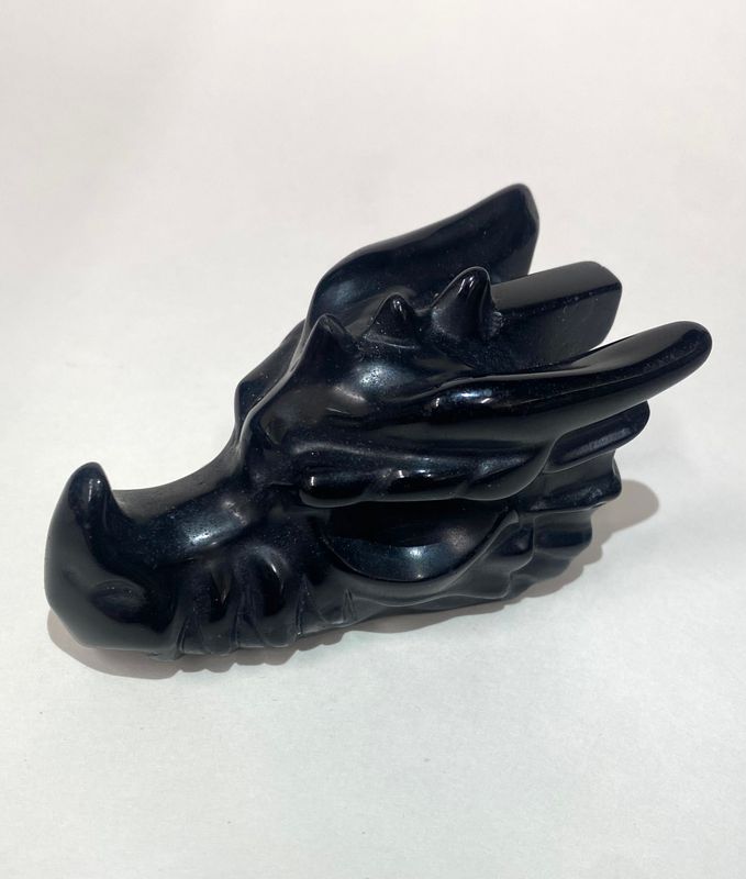 Black Obsidian Dragon Skull 3.5&quot;