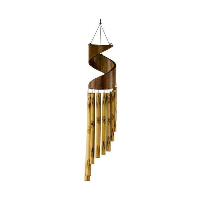 Bamboo Windchime Spiral 23&quot;