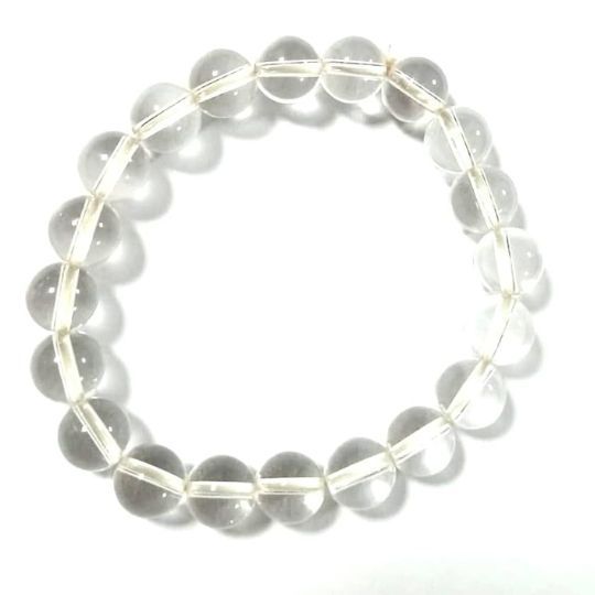 Clear Quartz 10mm Round Bead Bracelet