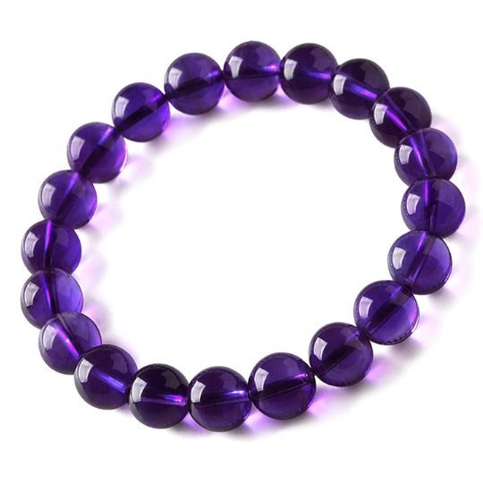 Amethyst 10mm Round Bead Bracelet