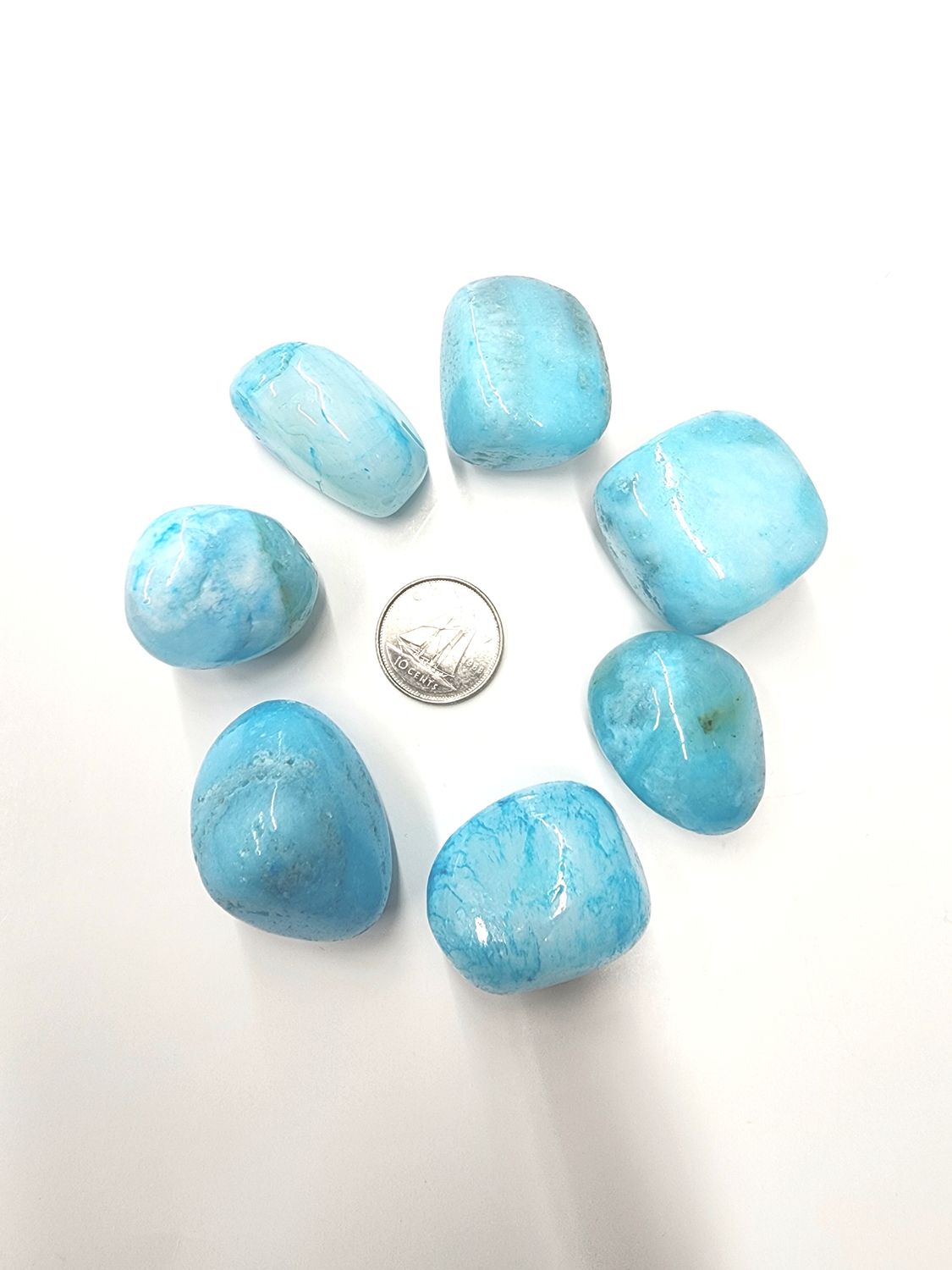 Blue Aragonite Tumbled