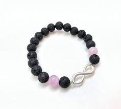 Aromatherapy Bracelet Lava &amp; Kunzite with Infinity Symbol