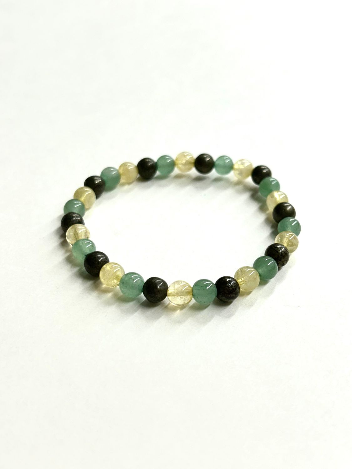 Green Aventurine, Pyrite, &amp; Citrine 6MM Bracelet