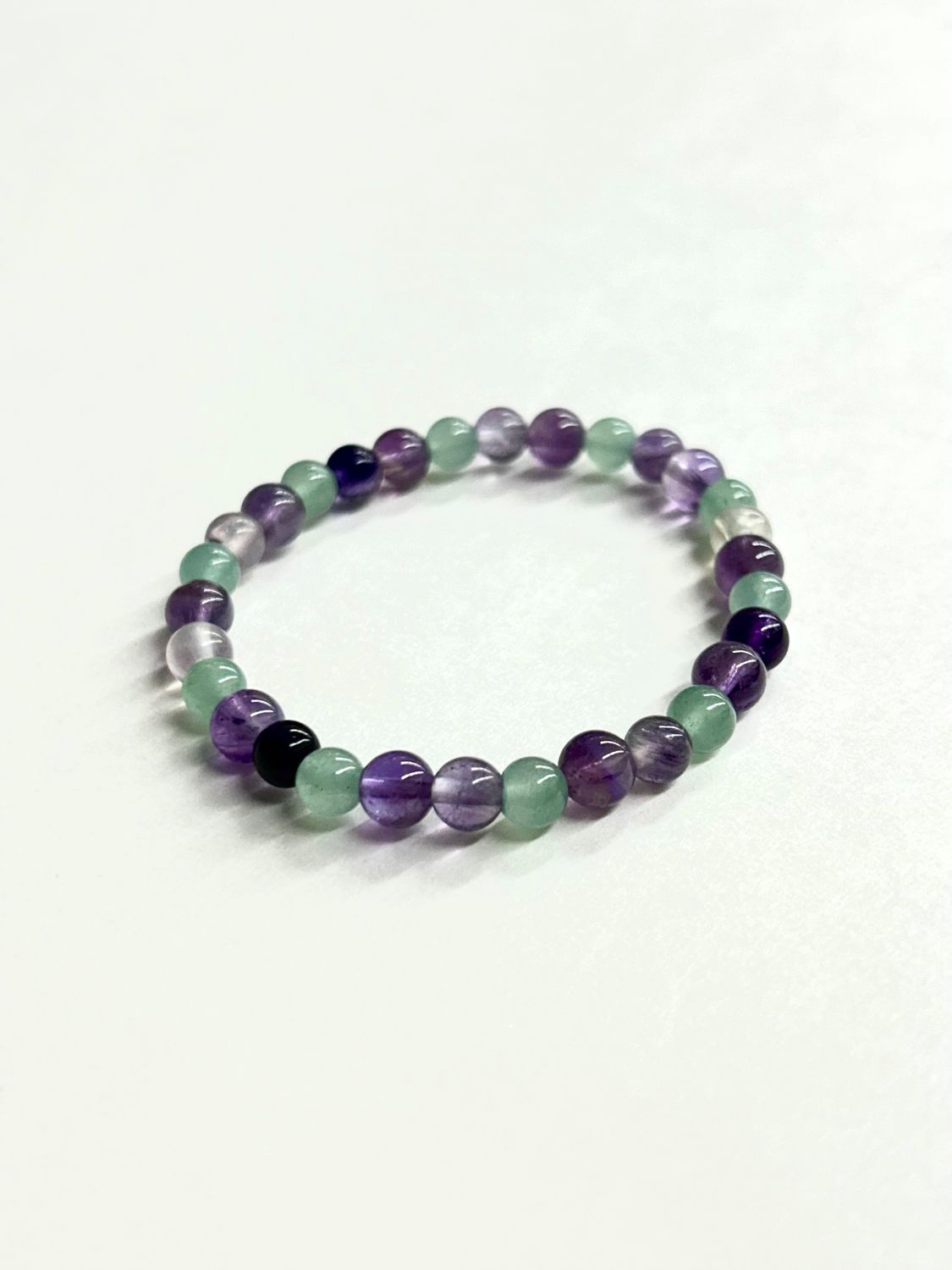 Fluorite, Amethyst, &amp; Green Aventurine 6MM Bracelet