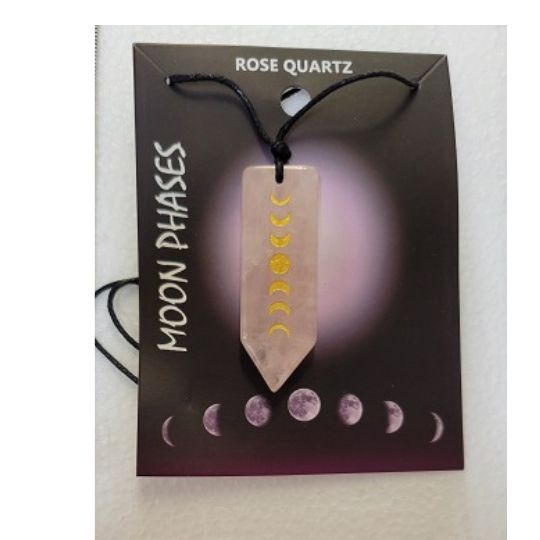 Rose Quartz Moon Phases Necklace