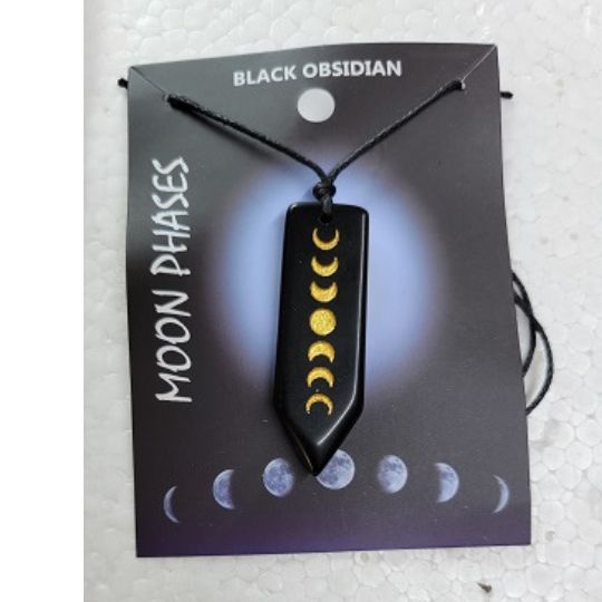 Black Obsidian Moon Phases Necklace