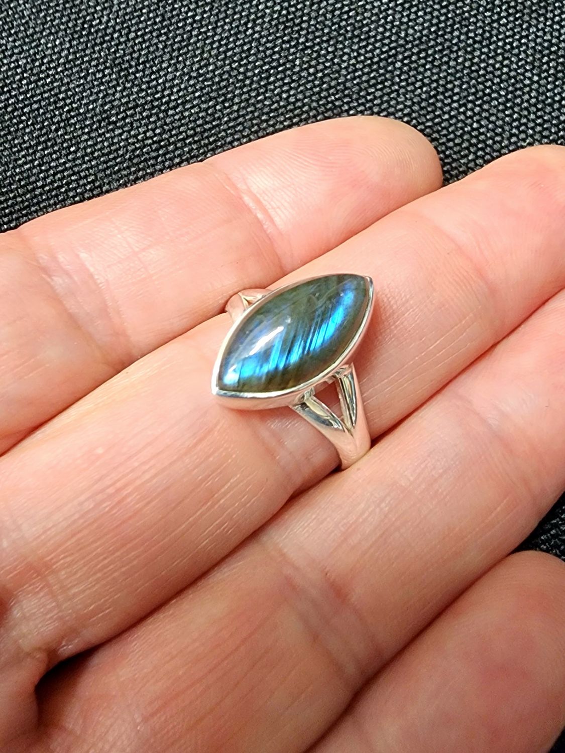 Labradorite Ring B - Size 8 Sterling Silver