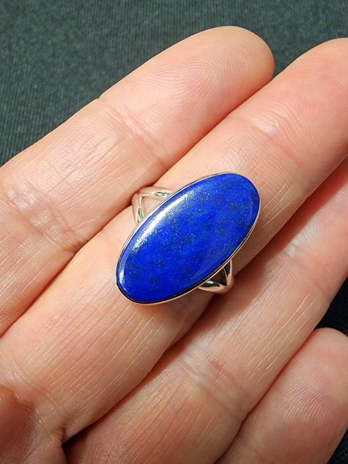 Lapis Lazuli Ring - Size 8 Sterling Silver