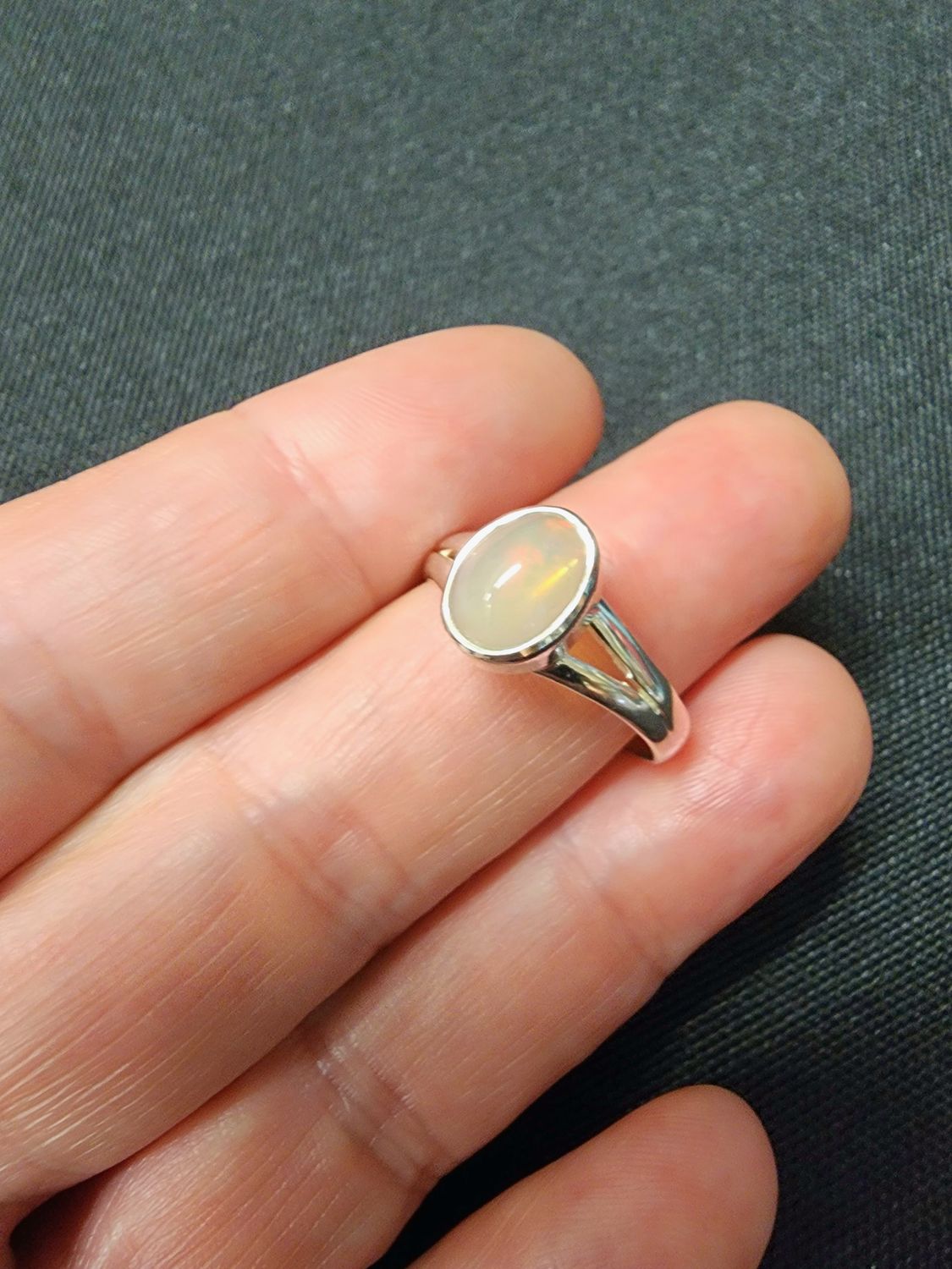 Ethiopian Opal Ring - Size 9 Sterling Silver