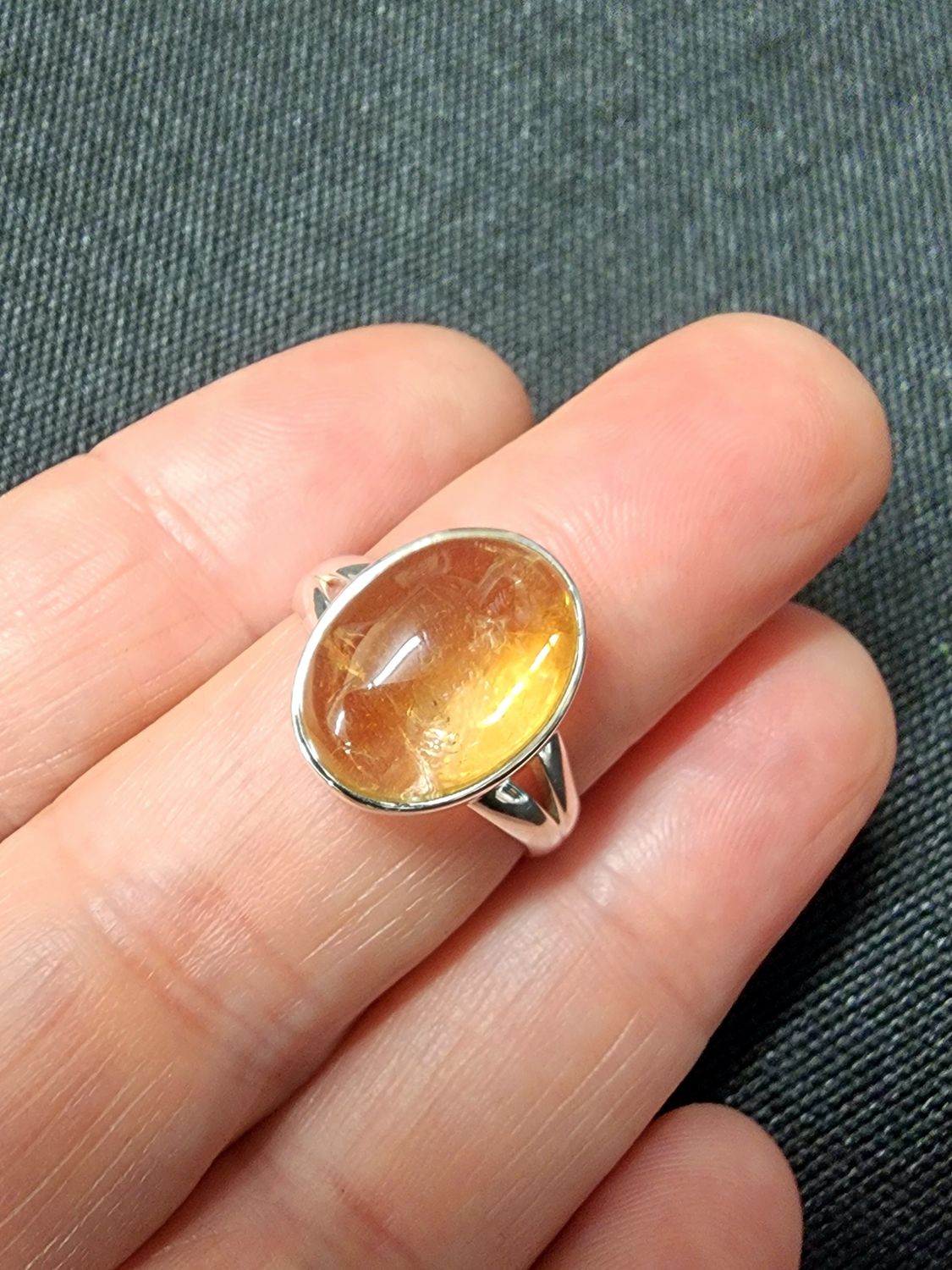 Citrine Ring A - Size 7 Sterling Silver