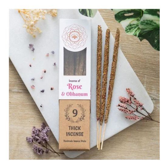 Rose &amp; Oblibanum (Frankincense) Thick Incense