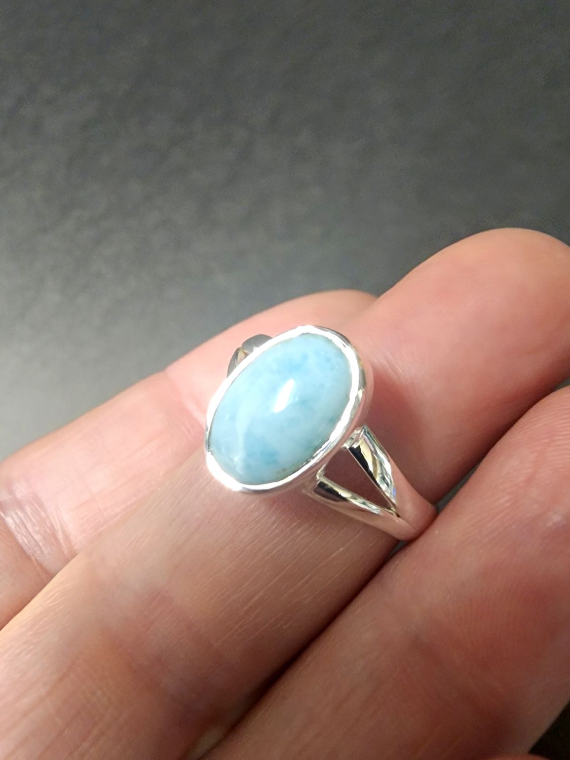 Larimar Ring A- Size 10 Sterling Silver