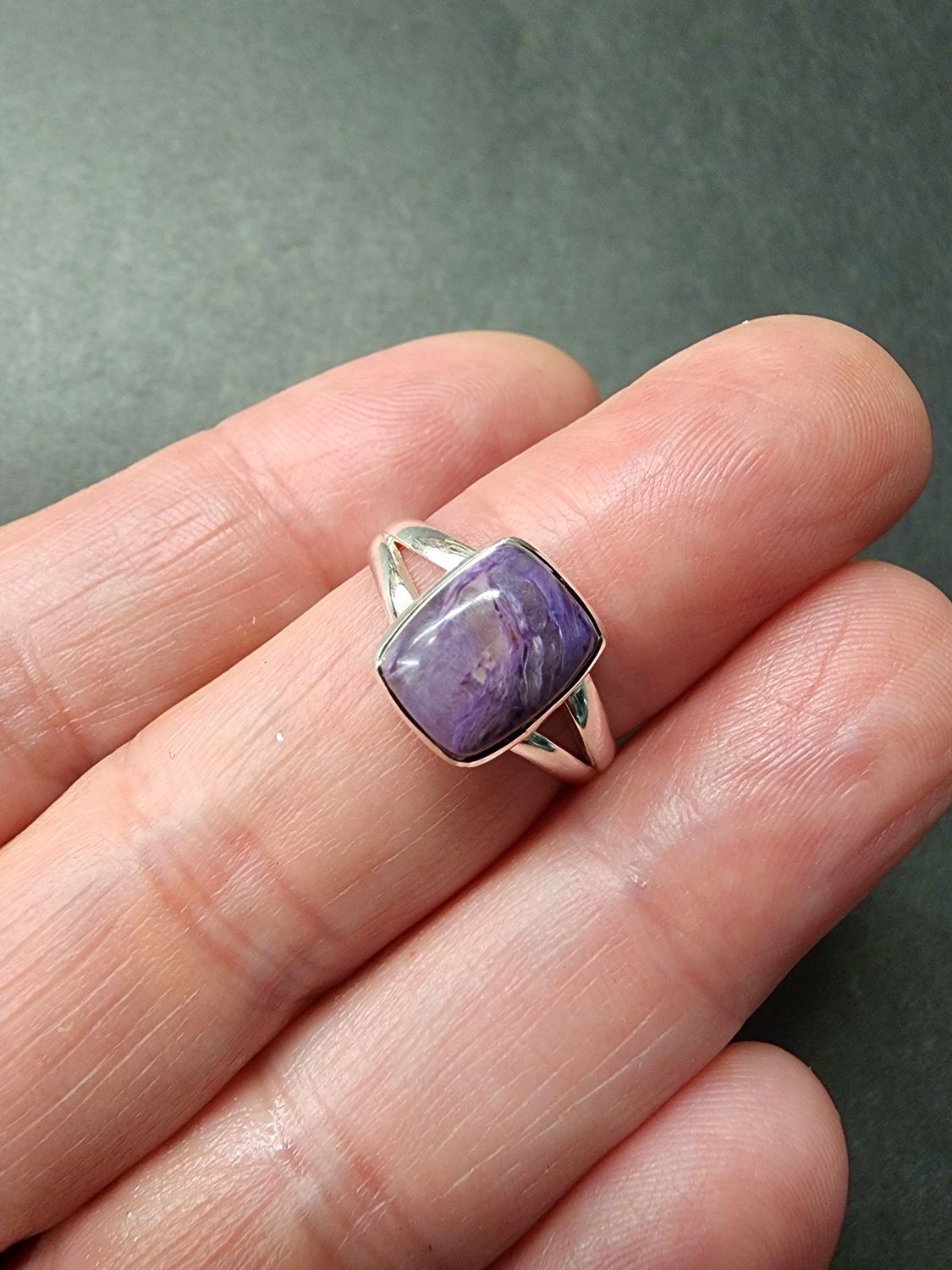 Charoite Ring - Size 6 Sterling Silver