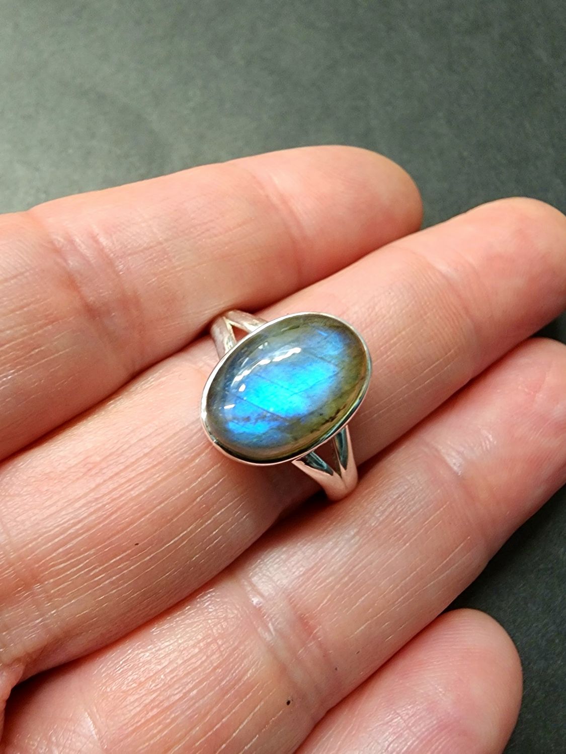 Labradorite Ring - Size 10 Sterling Silver
