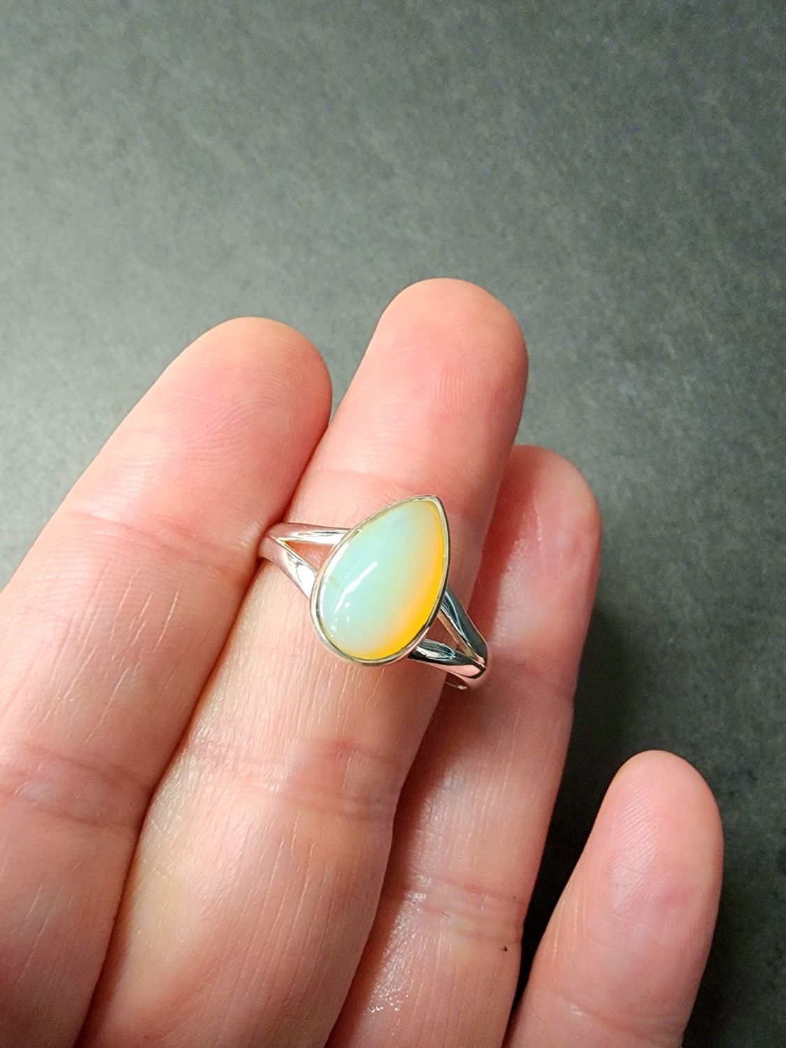 Ethiopian Opal Sterling Silver Ring A  Size 10