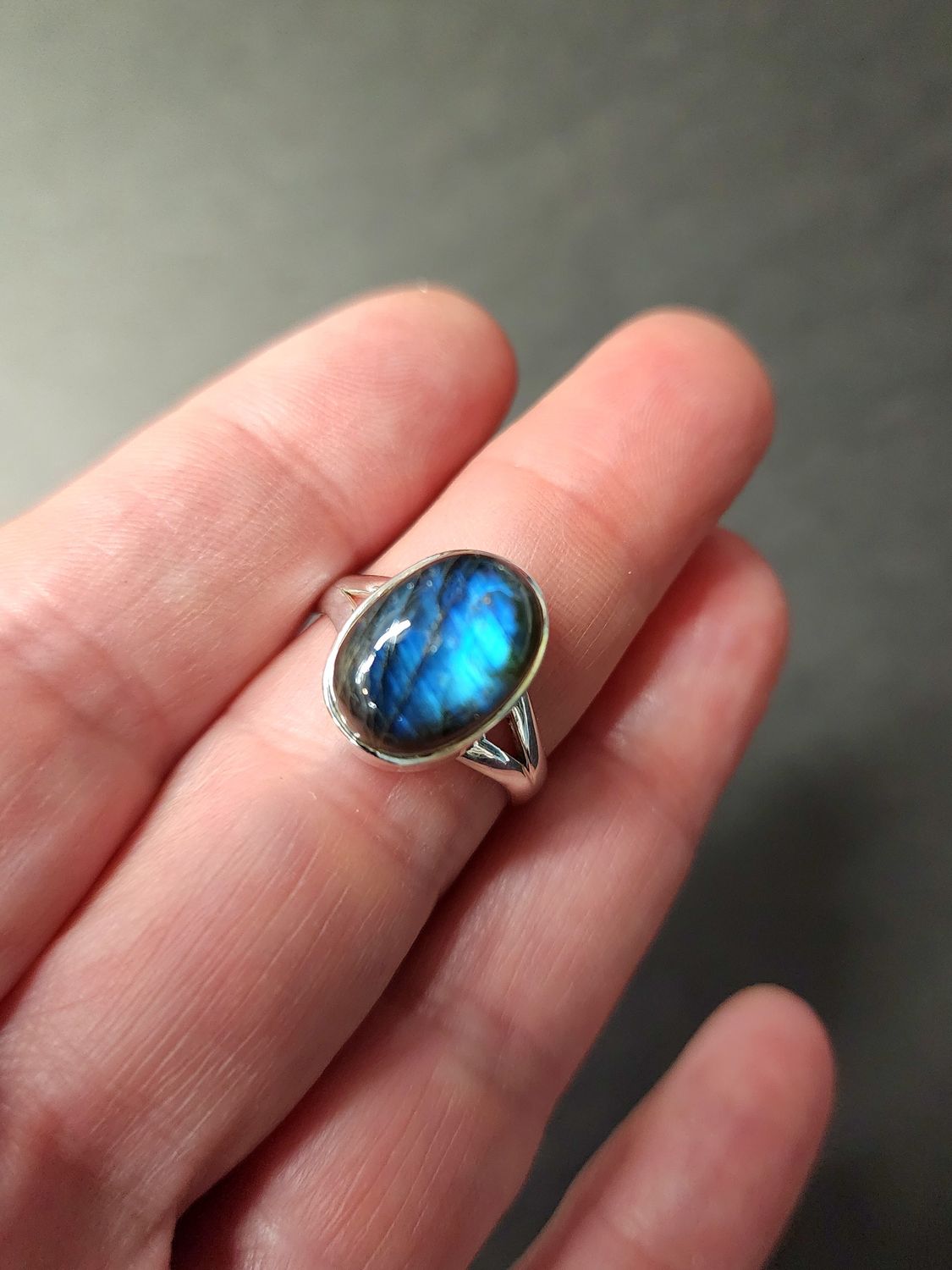 Labradorite Ring D - Size 8 Sterling Silver