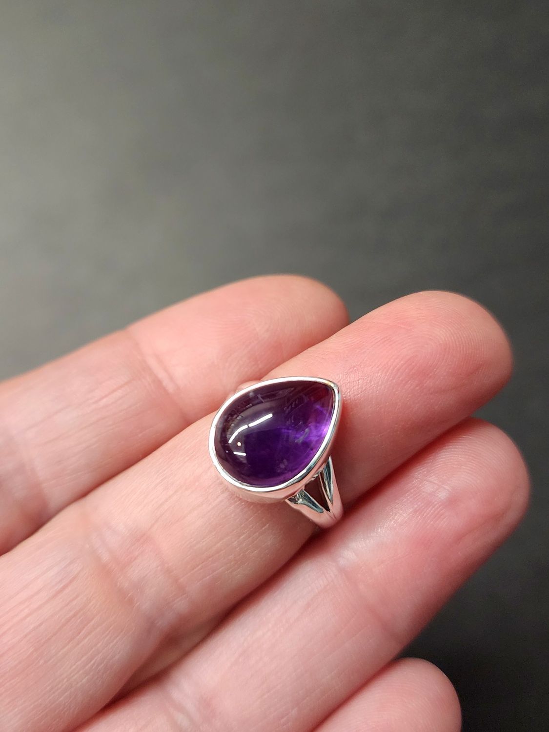 Amethyst Ring C - Size 5 Sterling Silver