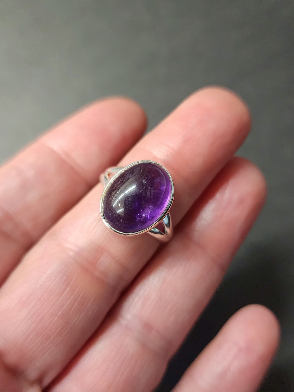 Amethyst Ring H - Size 7 Sterling Silver