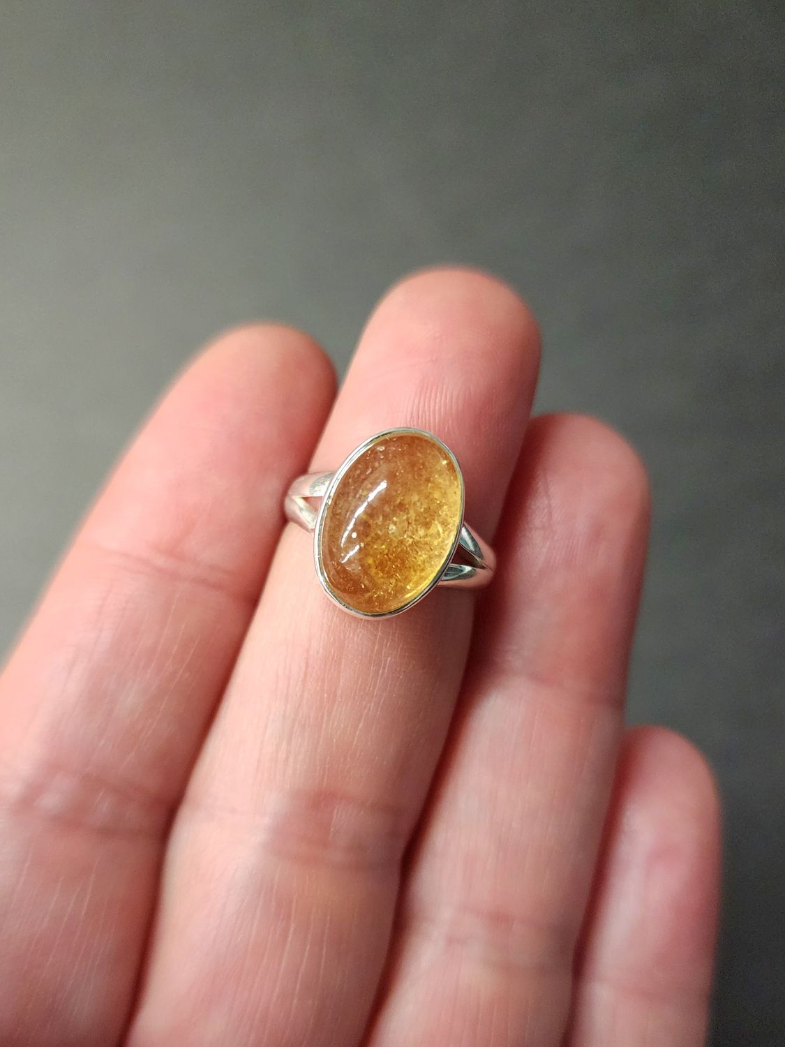 Citrine Ring - Size 5 Sterling Silver