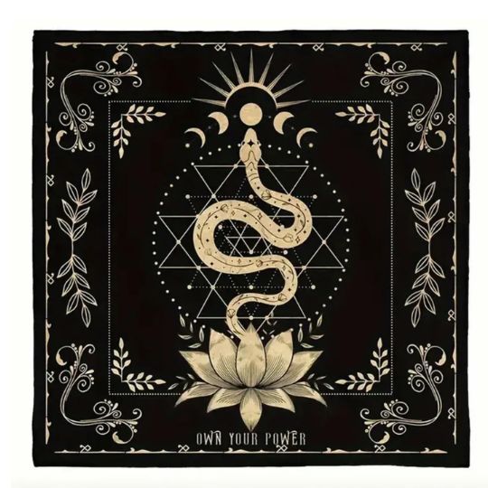 Tarot / Altar Cloth: Lotus Snake Power