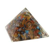 Chakra Orgonite Pyramid with Copper - Small 2x2x2&quot;