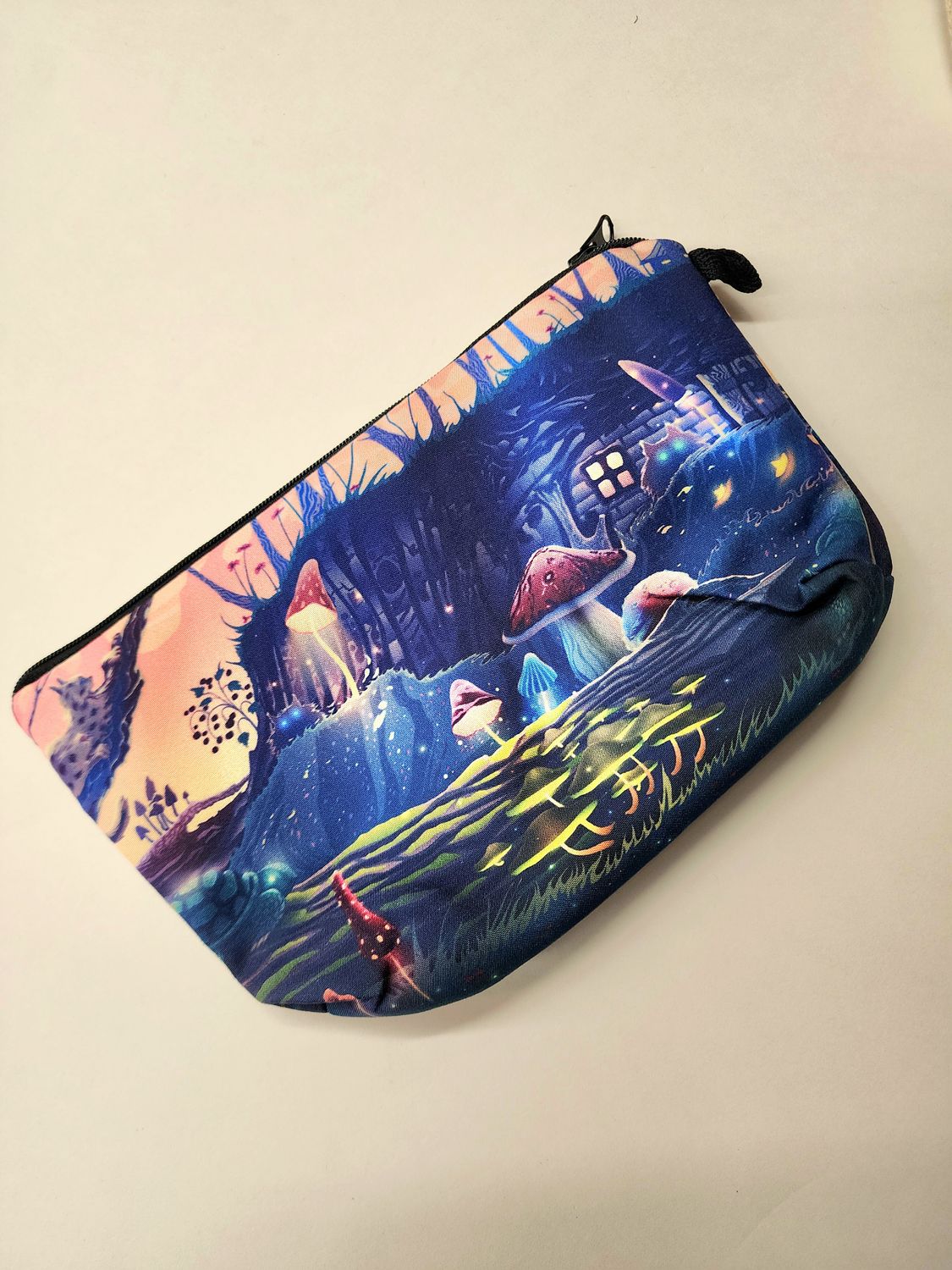 Mushroom Night Sky Zipper Pouch