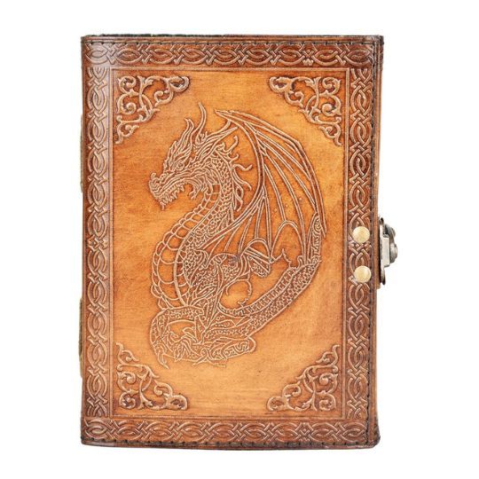 Leather Journal Embossed Dragon