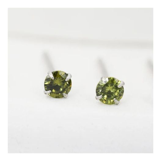 Peridot 3mm Sterling Silver Stud Earrings