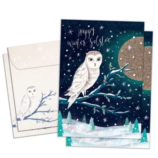 Winter Solstice Owl - Greeting Card