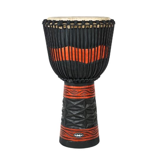 Natural Wood Djembe Drum - Diamond Carving - 20&quot; 10&quot; Head