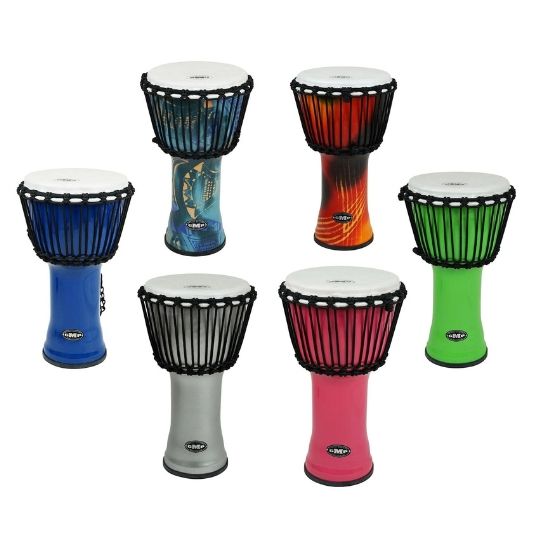 Lightweight Fibreglass Djembe 12&quot;  tall 7&quot; head Golden Brown