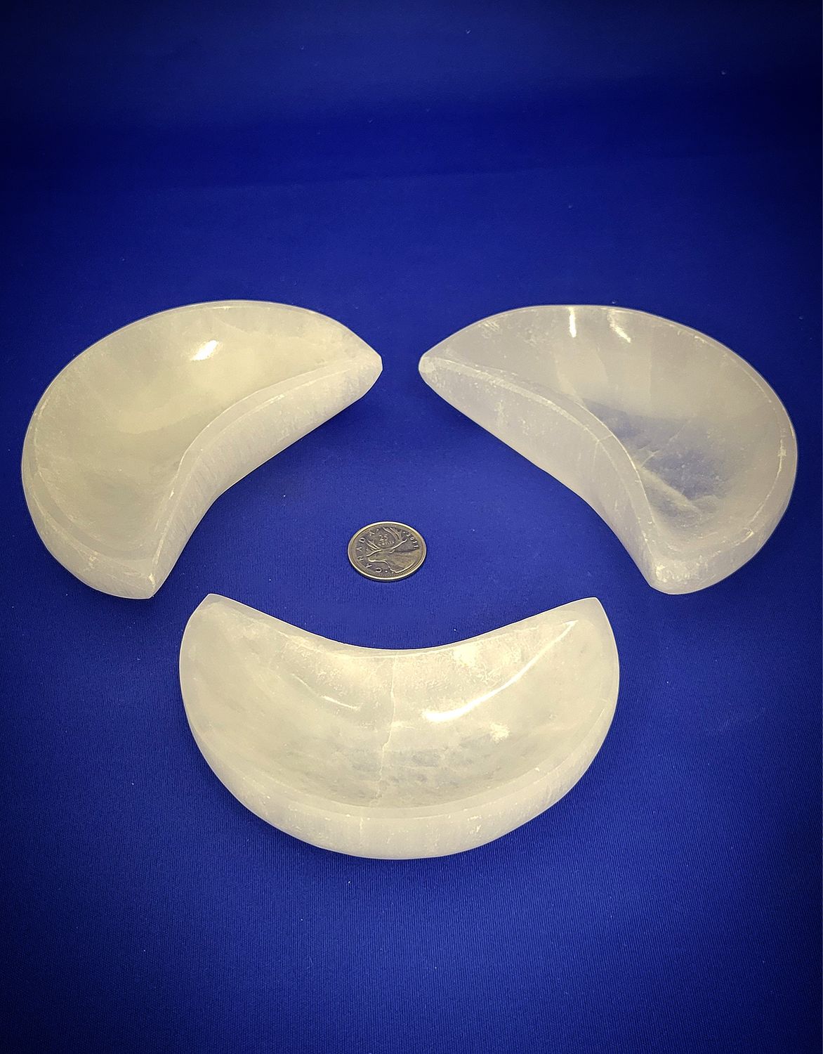 Selenite Bowl Half Moon 4&quot;