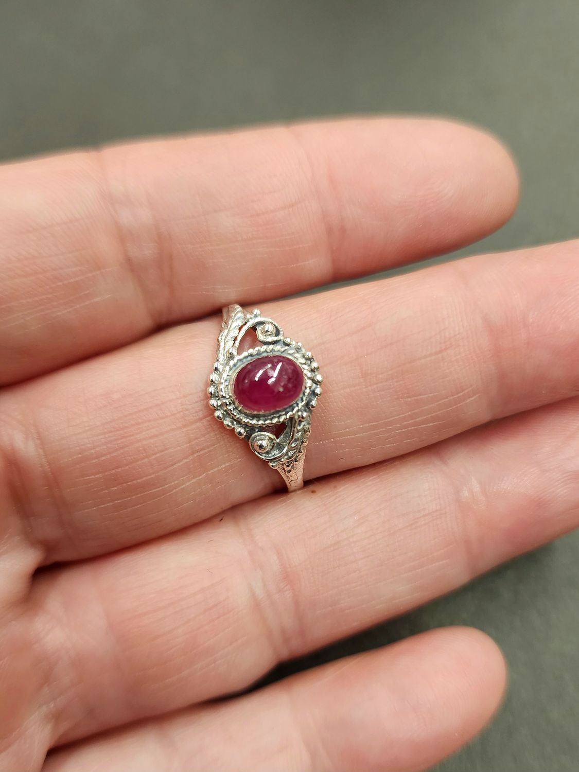 Ruby Ring A - Size 10 Sterling Silver