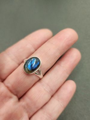 Labradorite Ring  E - Size 10 Sterling Silver