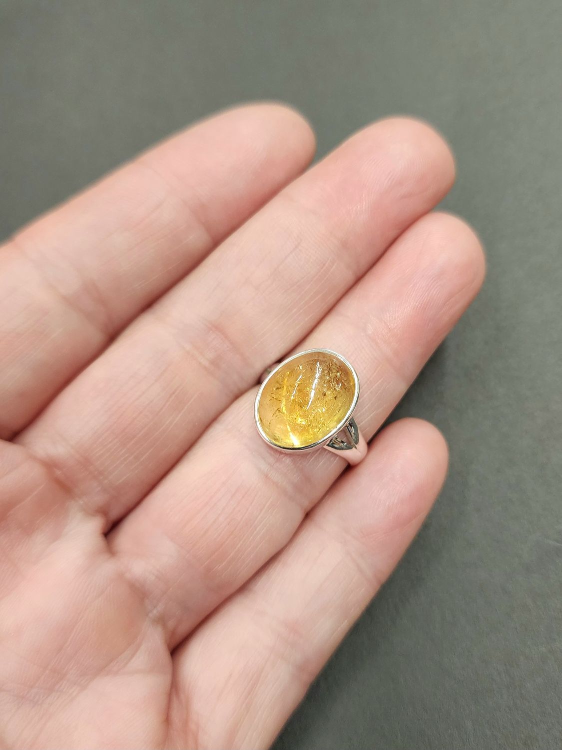 Citrine Ring - Size 6 Sterling Silver