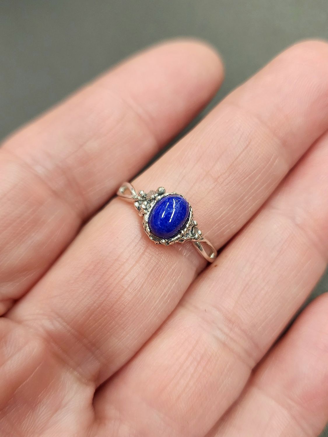Lapis Lazuli Ring - Size 9 Sterling Silver