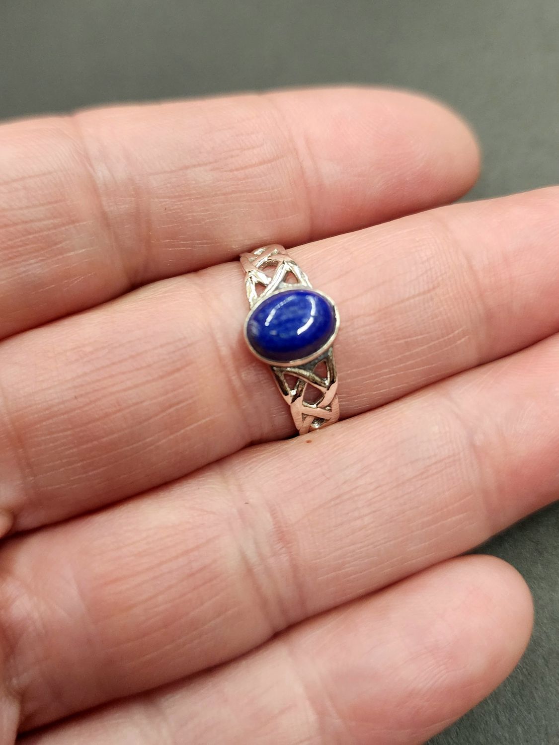 Lapis Lazuli Ring  C - Size 8 Sterling Silver
