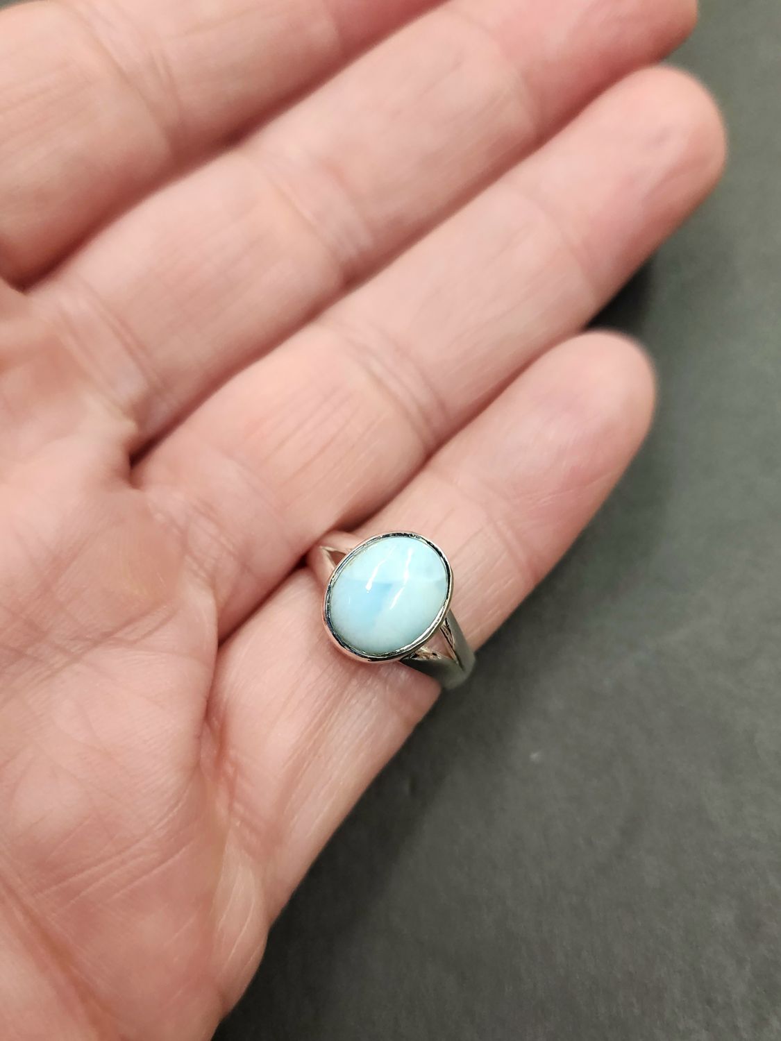 Larimar Ring - Size 5 Sterling Silver