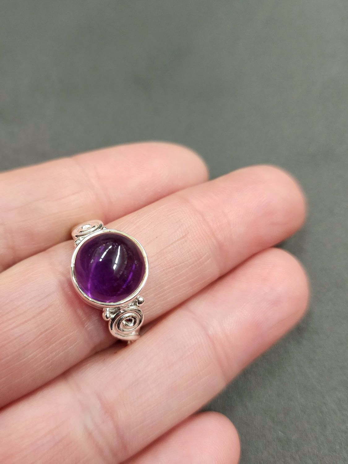 Amethyst Ring A - Size 8 Sterling Silver