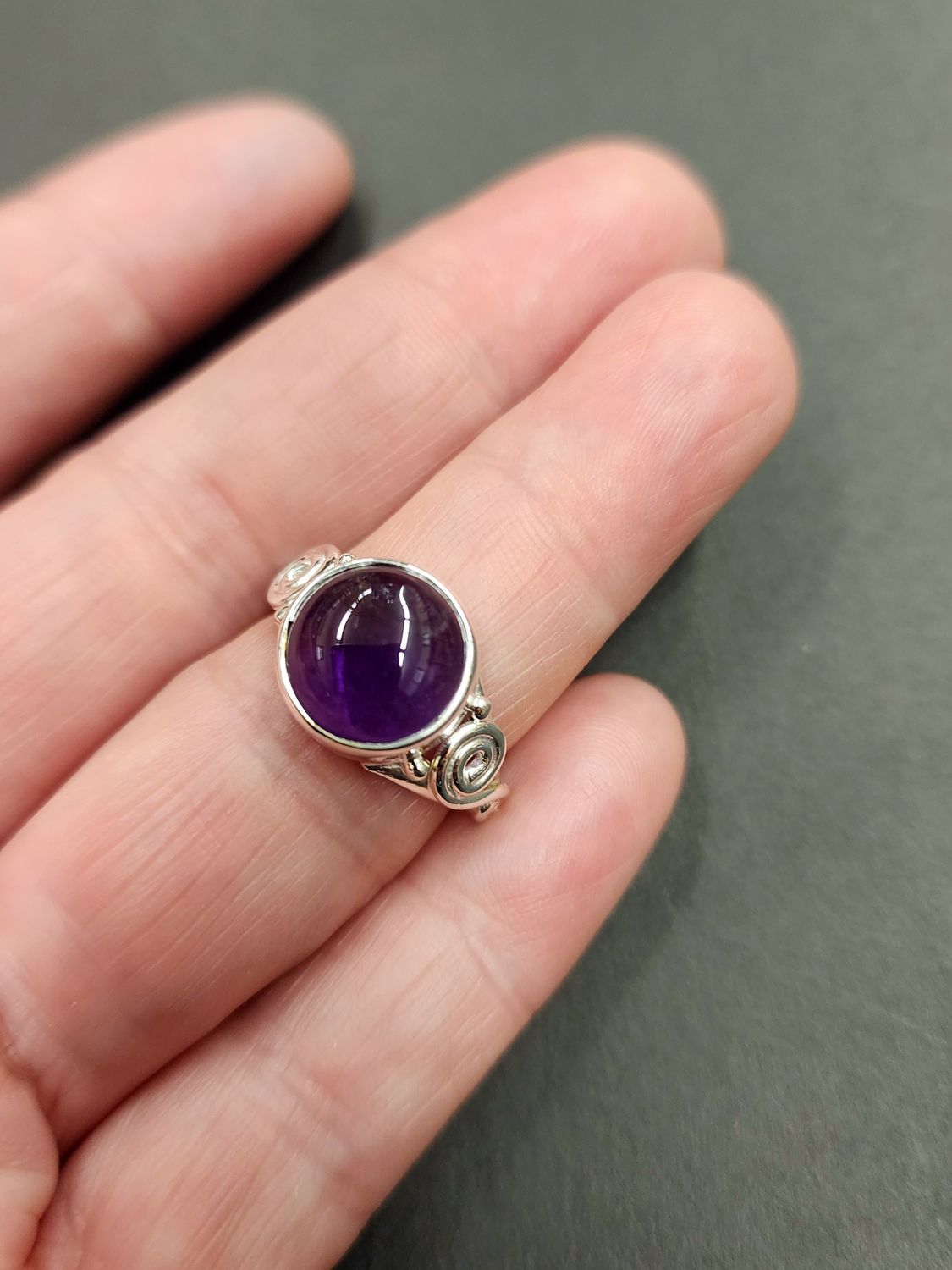 Amethyst Ring  - Size 6 Sterling Silver