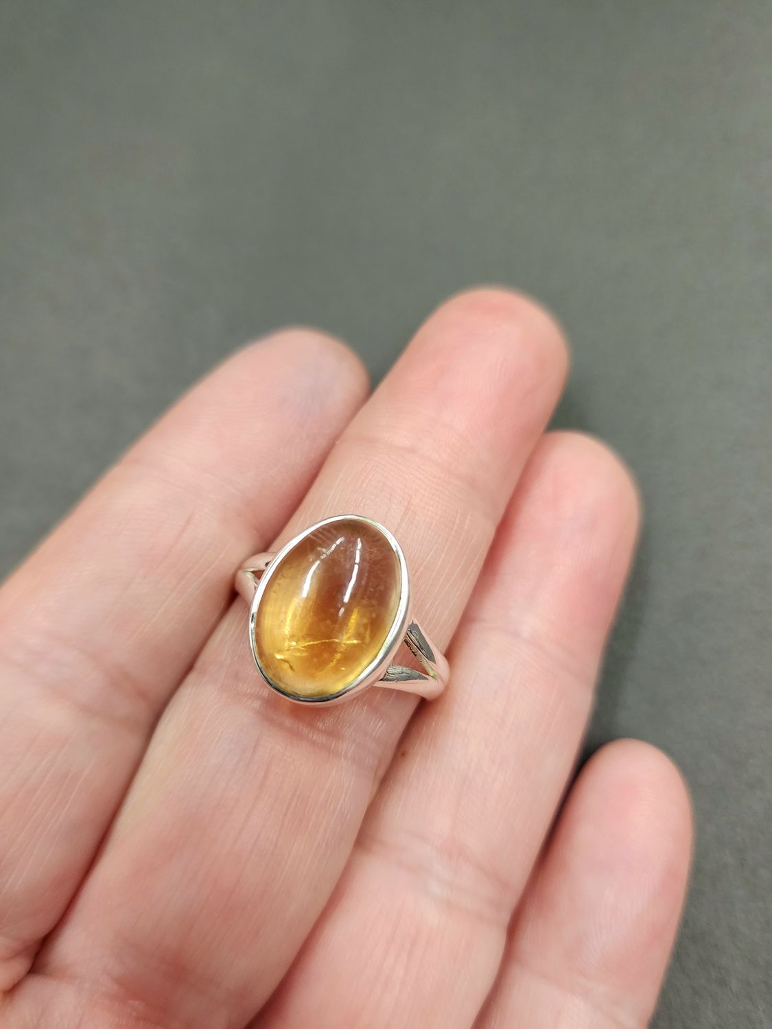 Citrine Ring B - Size 9 Sterling Silver