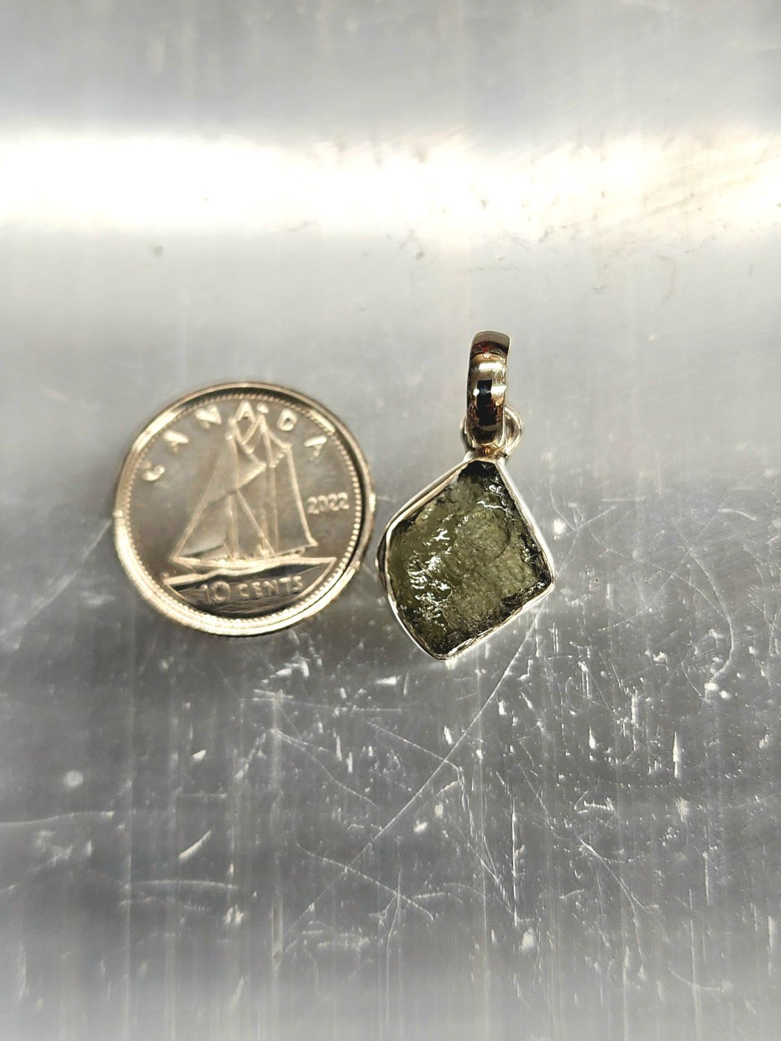 Moldavite Pendant A - Sterling Silver .925