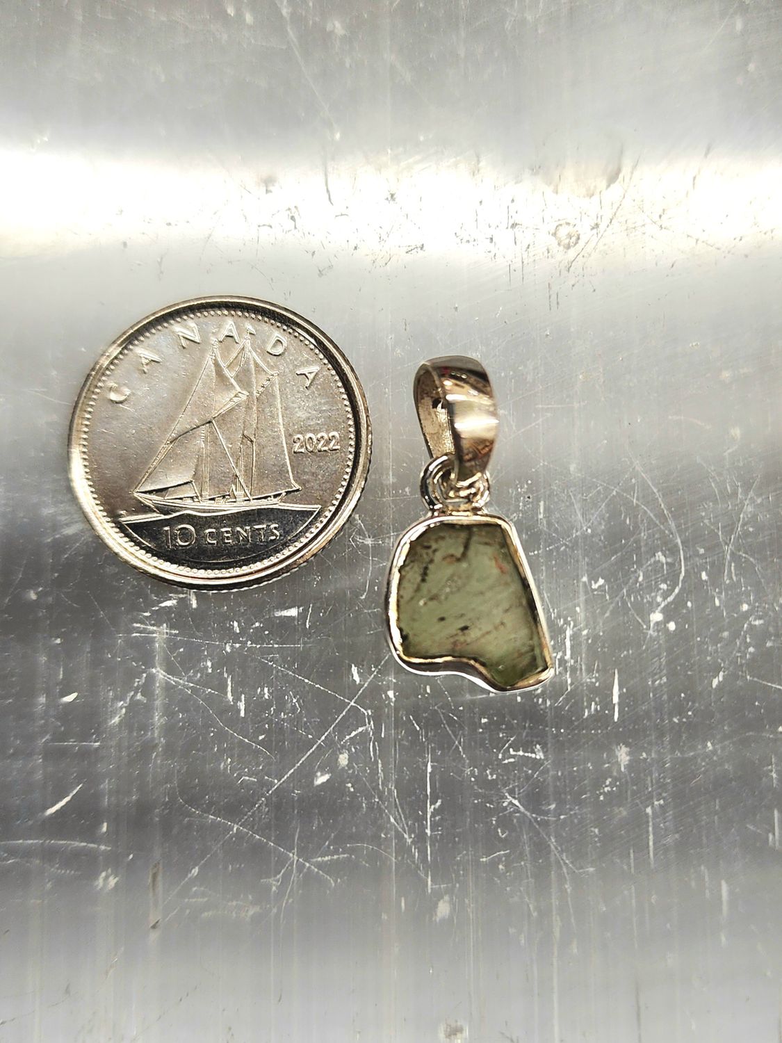 Moldavite Pendant D - Sterling Silver .925